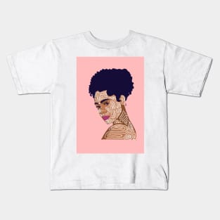 Black Woman with Painted Face Kids T-Shirt